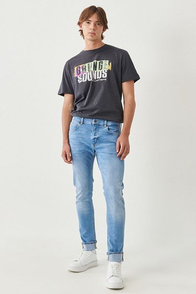 Lee Luke Slim Fit - Ελαστικό μπλε τζιν τζιν, λεπτή εφαρμογή κανονική μέση