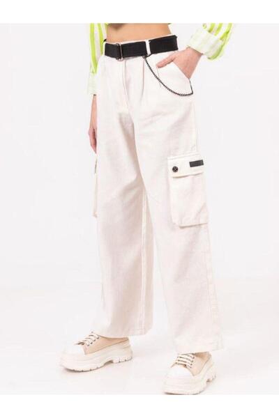 Zekids Kız Çocuk Zincirli Gabardin Pantolon