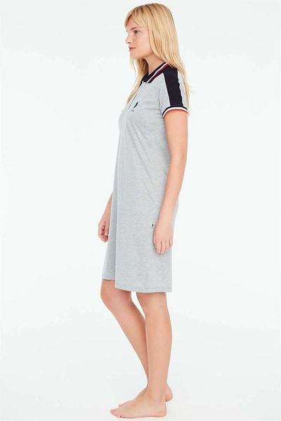 U.S. Polo Assn. 16871 Μοντέλο γυναικείο νυχτικό με γκρι μελανζέ πατιλέτα