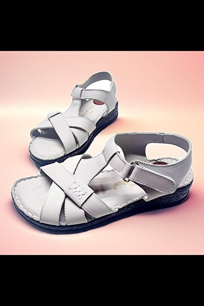 GokceKundura06 Дамски сандали от естествена кожа - шпора на петата и мека под...