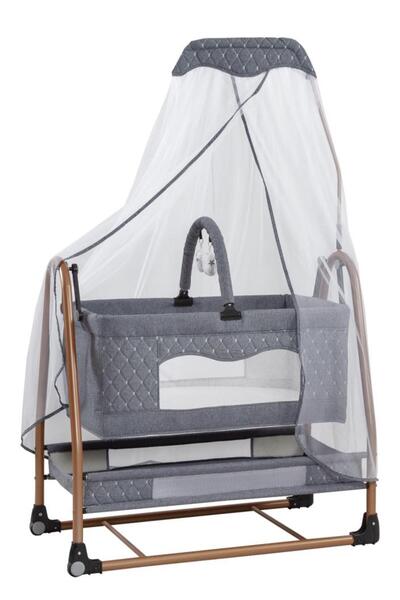 babydoor Nenni Keten Fileli Silinebilir Portatif Sallanır Sepet Beşik Hamak B...