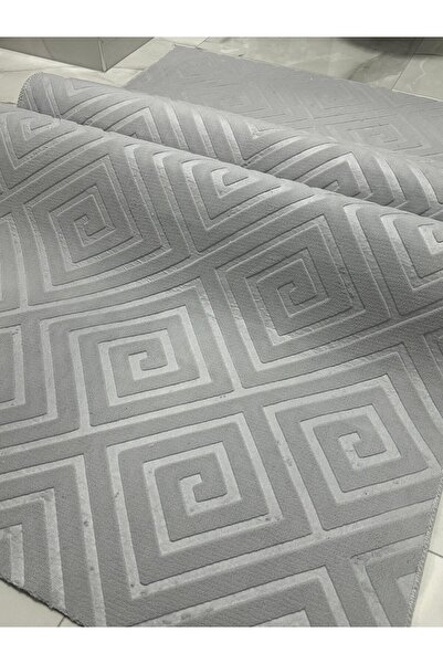 MBA Lux Cutting Embossed - Non-Slip Base Living Room Hallway Kitchen Halo, Anatolian Gray