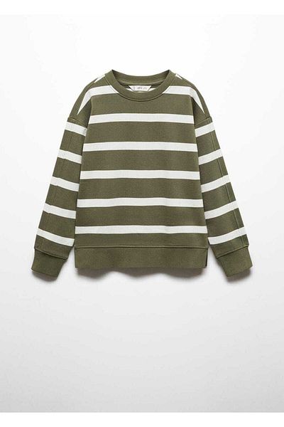 MANGO Kids Gestreiftes Baumwoll-Sweatshirt