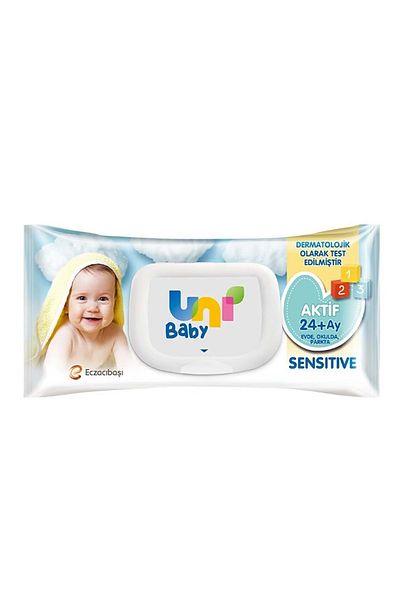 Uni Baby Active Sensitive Baby Wet Wipes 24 Months 52 Pieces