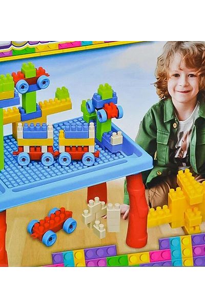 Sole 100 Piece Block Building Activity Game Set with Table