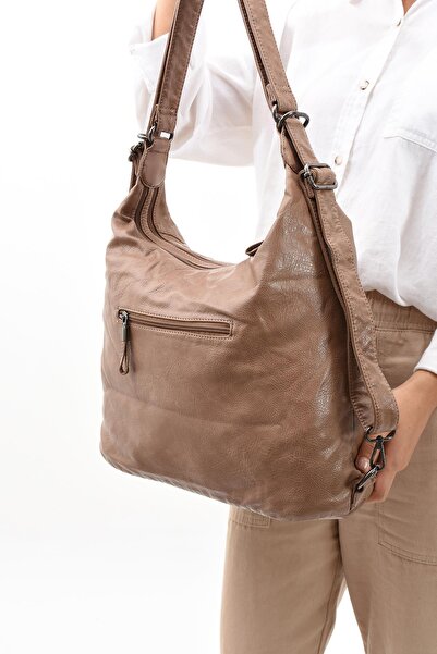 571 Collections Çanta Mink Faux Leather Backpack - Soft Woven (Model: 571-11-13B)