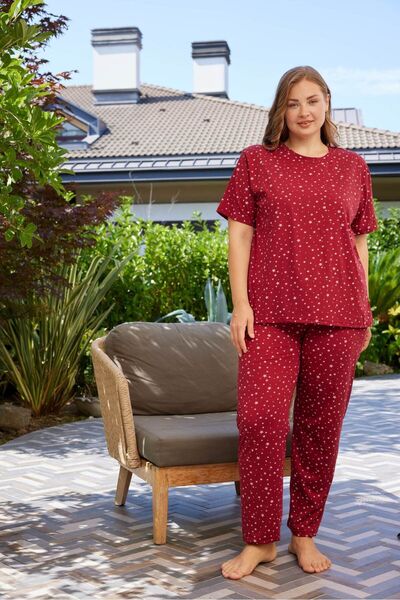 PİJAMOOD Σετ πιτζάμες με κοντομάνικο βαμβακερό μέγεθος Battal