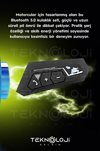 Teknoloji Gelsin Kask Kulaklığı İntercom Bluetooth Mikrofonlu Kasklar İle Uyumlu Motosiklet Kulaklığı GürültüEngellme
