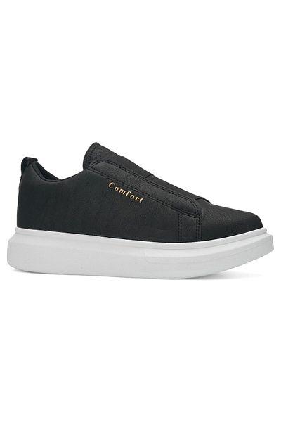 Nstil Pantofi pentru bărbați - Casual alb-negru, tocuri înalte, talpă cu model, pantofi sport cu vârf oval 109