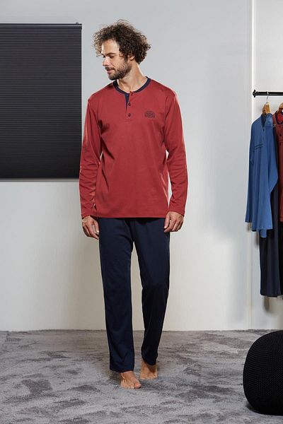PJS Set pijama cu nasturi pentru bărbați 21317