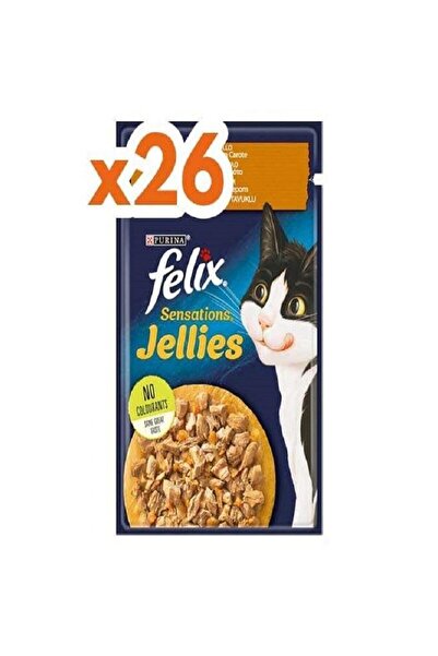 Purina Felix Felix Pouch Sensations Jellies Tavuk Etli Ve Havuçlu Yaş Kedi Ma...