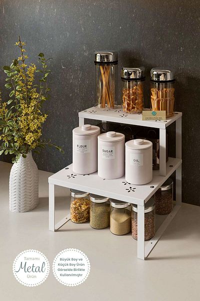 Durusilya Mobilya Metal In-Cabinet Shelf Organizer - Small Countertop Organizer