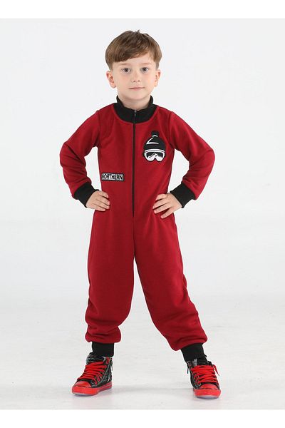 Casabony Claret Red Boy's Space Jumpsuit
