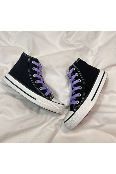 LEVENT ÖZCAN Lila Bağcıklı, Siyah Bilekli Spor Ayakkabı Çocuk Sneaker