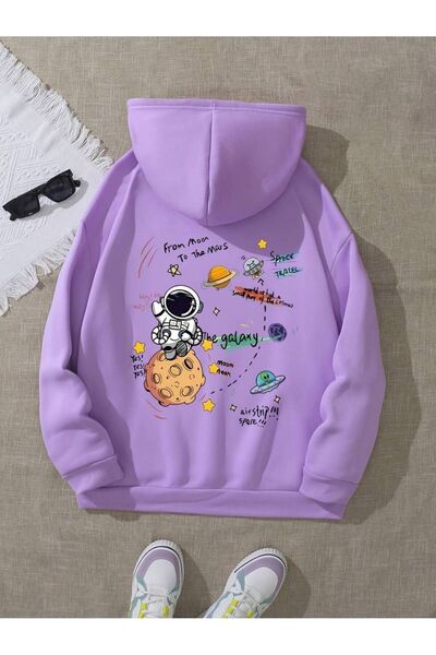 NoVibe Hanorac de iarnă oversize unisex cu imprimeu Galaxy Planet Astronaut -...