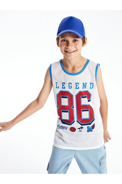 LC Waikiki Tricou imprimat cu gâtul pentru ciclism pentru copii LCW