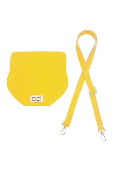 angel çanta aksesuar Σετ τσάντες από συνθετικό δέρμα Angel - 21x19 cm, με κάλυμμα και προσαρμογή, χρώμα κίτρινο, ασημί μεταλλικό