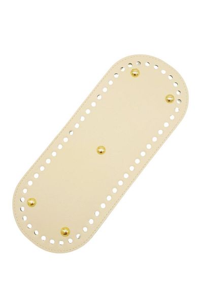angel çanta aksesuar Angel Faux Leather Oval Bag - 30x12 Cm, Cream Color, Base with Light Gold Apparatus