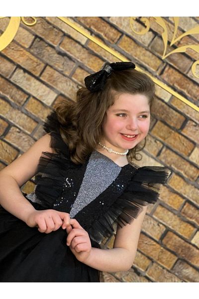 MARMARA FIRSAT Girl's Dress - Fluffy Sleeve and Bow Detail on the Back