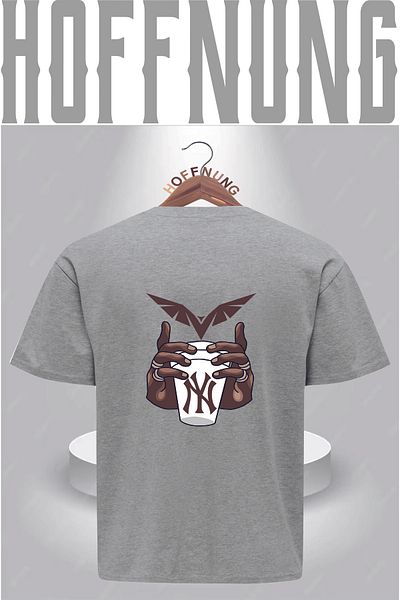 HOFFNUNG T Shirt Cup Printed New Design Unisex Oversized Short Sleeve T-Shirt