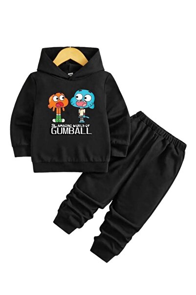 PAWWY Σετ παιδική αθλητική φόρμα με μαύρη στάμπα