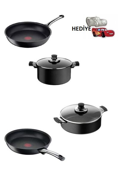 TEFAL Titanyum 6x Excellence Indüksiyon Tabanlı Set 7 Parça