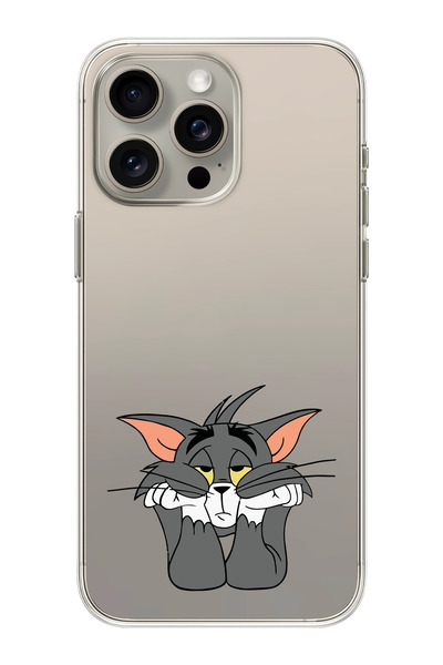 moonset Iphone 15 Pro Max Uyumlu Tom Tasarımlı Baskılı Şeffaf Telefon Kılıfı