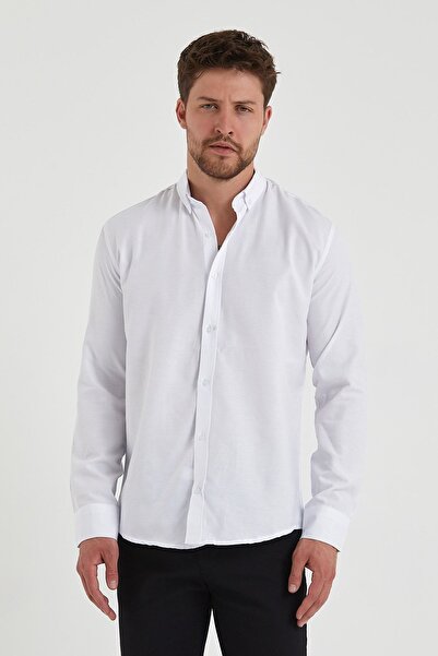 CLIPMAN Ανδρικό πουκάμισο με κουμπιά Oxford Slim Fit