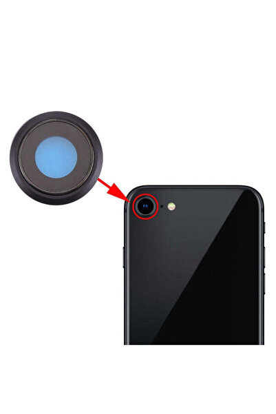 indirimplus iPhone 8 Arka Kamera Lens Arka Kamera Camı (Siyah)