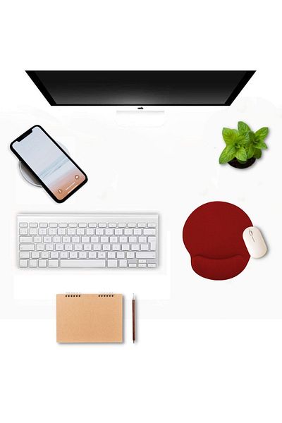 BLACK DEER Ergonomic Non-Slip Base Mouse Pad with Red Wrist Support