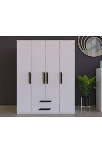 Metalia Beyaz Gm 540 Smart 4 Kapılı 2 Çekmeceli Gardrop Dolap