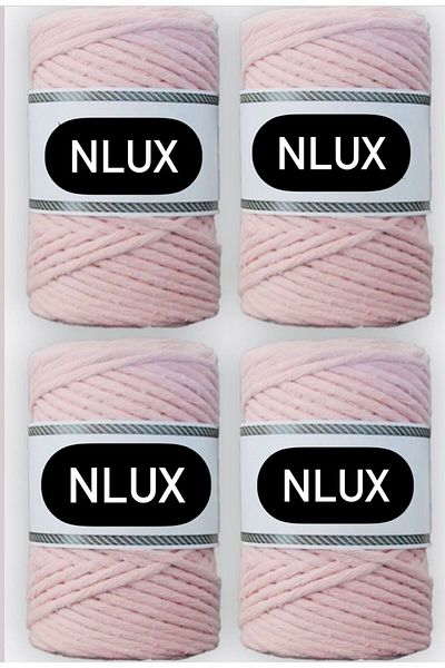 NLUX 1 Kg Μακραμέ Τάραμα - 3,0/3,5 mm, 4x250 gr Βαμβάκι