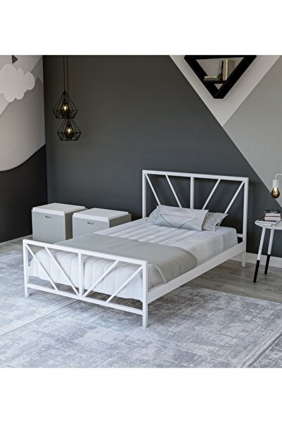 Metalia Gm 228 Gözde Beyaz Tek Kişilik Karyola 90x190