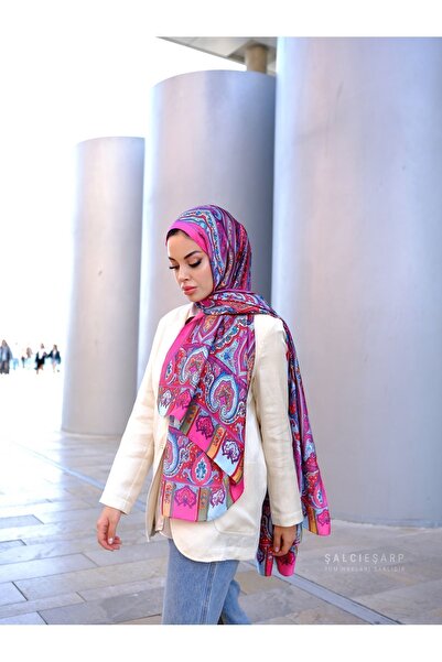 ŞALCIEŞARP Etnik Desen İthal İpek Saten Şal
