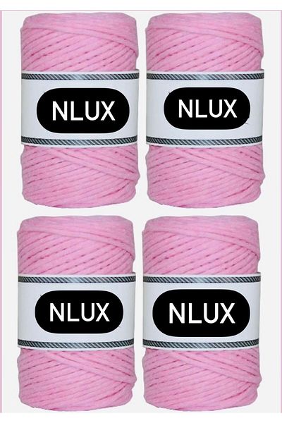 NLUX 1 Kg Μακραμέ Τάραμα - 3,0/3,5 mm, 4x250 gr Βαμβάκι