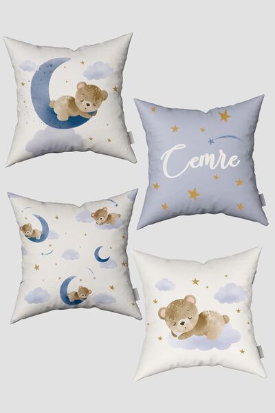 Bebemotto Sleeping Teddy Bear, Set of 4, Double Sided, Imported Velvet Fabric...