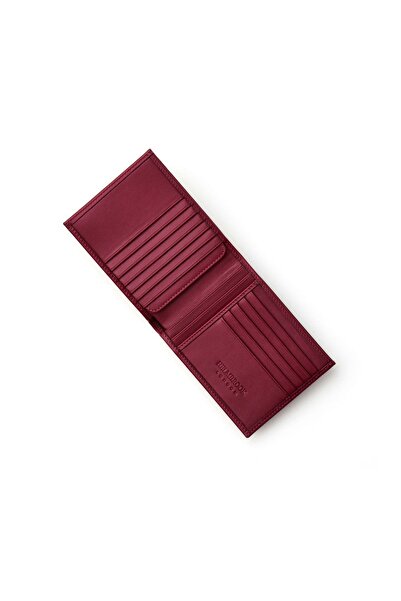 HELMBROOK Tanner Genuine Leather Claret Red Men's Special Design Multi-Compartment Rfid Protection Wallet