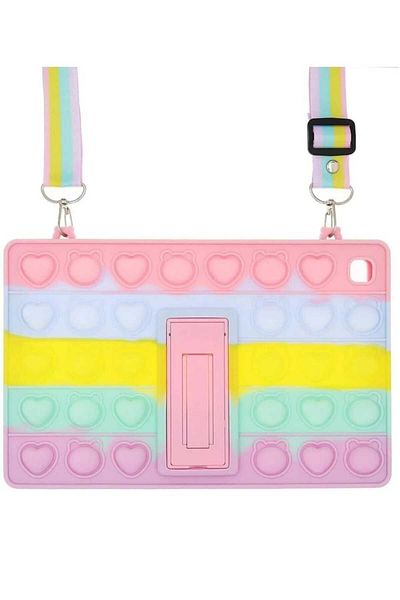 CoverCenter Lenovo Tab M10 HD (2nd Generation) TB-X306F Compatible Case Popit Fun Children's Case with Strap Stand