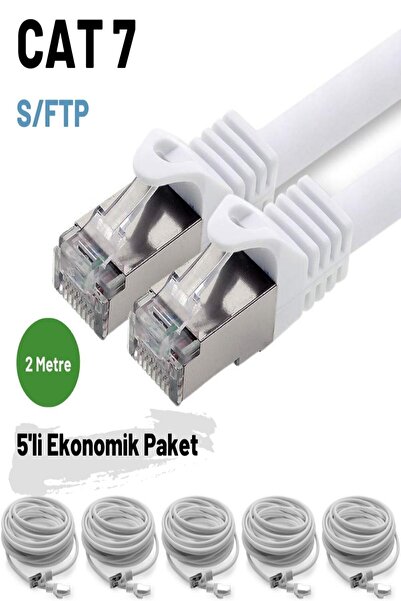 IRENIS 5 Adet 2 Metre Cat7 Kablo S/ftp Ethernet Network Lan Ağ Kablosu