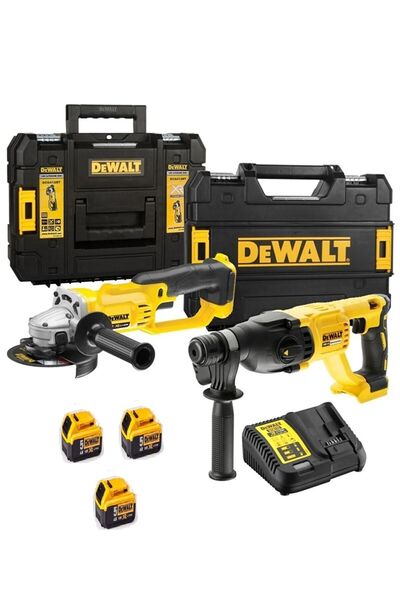 Dewalt Dch133nt Şarjlı Kırıcı Delici 2.6j Dcg412 Şarjlı Avuç Taşlama 3x 5ah Akü 1x Dolum Cihazı