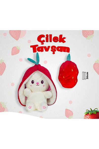 toysme Strawberry Rabbit Plush Toy - Soft Friend for Children Decorating Dreams