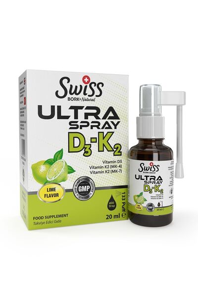 Bork Swiss Natural Swiss Bork D3k2 Sprey Damla 20 ml D3k2 Vitamini Limon Aromalı