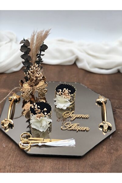 Masalsı Concept Nume cu imprimeu Tavă de logodnă - Suport pentru inele decora...