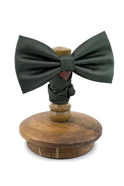 Kravatkolik Khaki Dot Pattern Large Bow Tie P1893