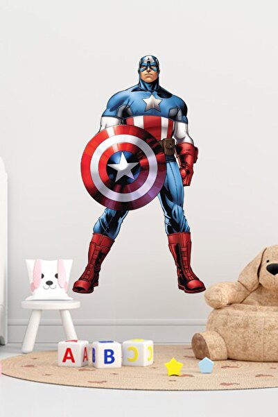 Sepet Yıldızı 40x75 см Капитан Америка Стикер за стена