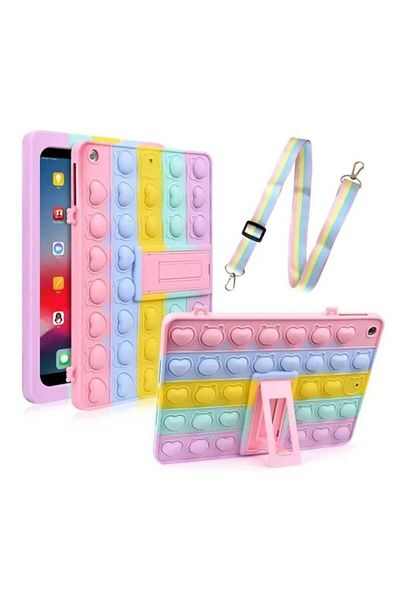 CoverCenter Lenovo Tab M10 HD (2nd Generation) TB-X306F Compatible Case Popit Fun Children's Case with Strap Stand