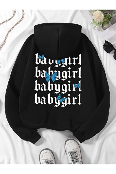 NoVibe Χειμερινό φούτερ με κουκούλα με κουκούλα Babygirl με 3 κλωστές