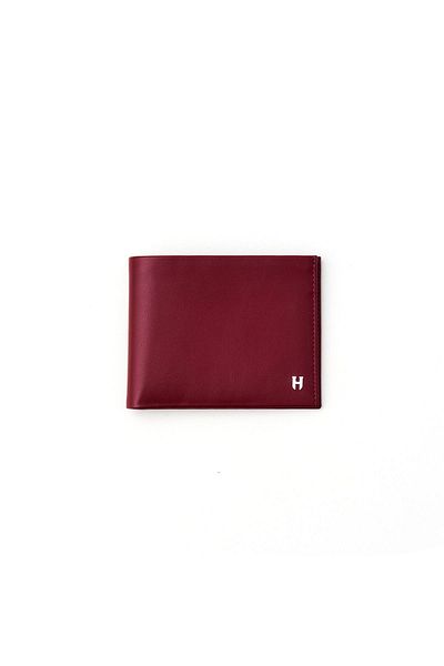 HELMBROOK Tanner Genuine Leather Claret Red Men's Special Design Multi-Compartment Rfid Protection Wallet