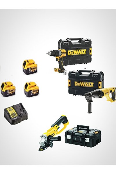 Dewalt DCH133NT ( 2.6J ) + DCD805NT ( 90 NM ) + DCG412NT ( 125 MM ) + 3X 5 AH...