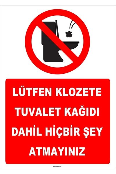 Dekotacım لافتة تحذيرية وتوجيهية لمرحاض المرحاض مقاس 25 × 35 سم. ديكوتا